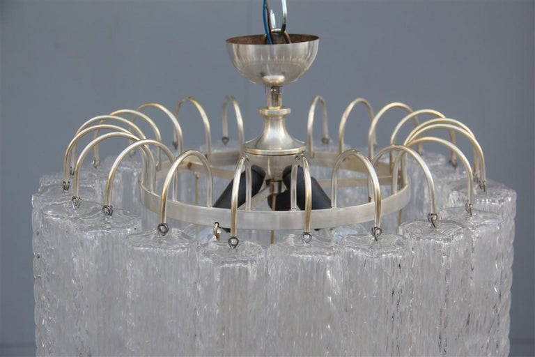 Round Pair Of Ceiling Lamp Venini Ice Glass 1960 Triangolar Tubes round-pair-of-ceiling-lamp-venini-ice-glass-1960-triangolar-tubes