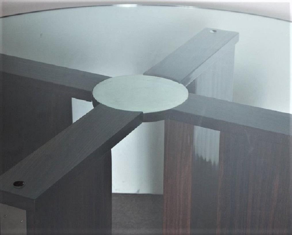 Round Palisander Art Deco Center/ Dining Table Attributed to Louis Sognot 1
