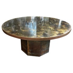 Round Patinated Bronze Laverne Table