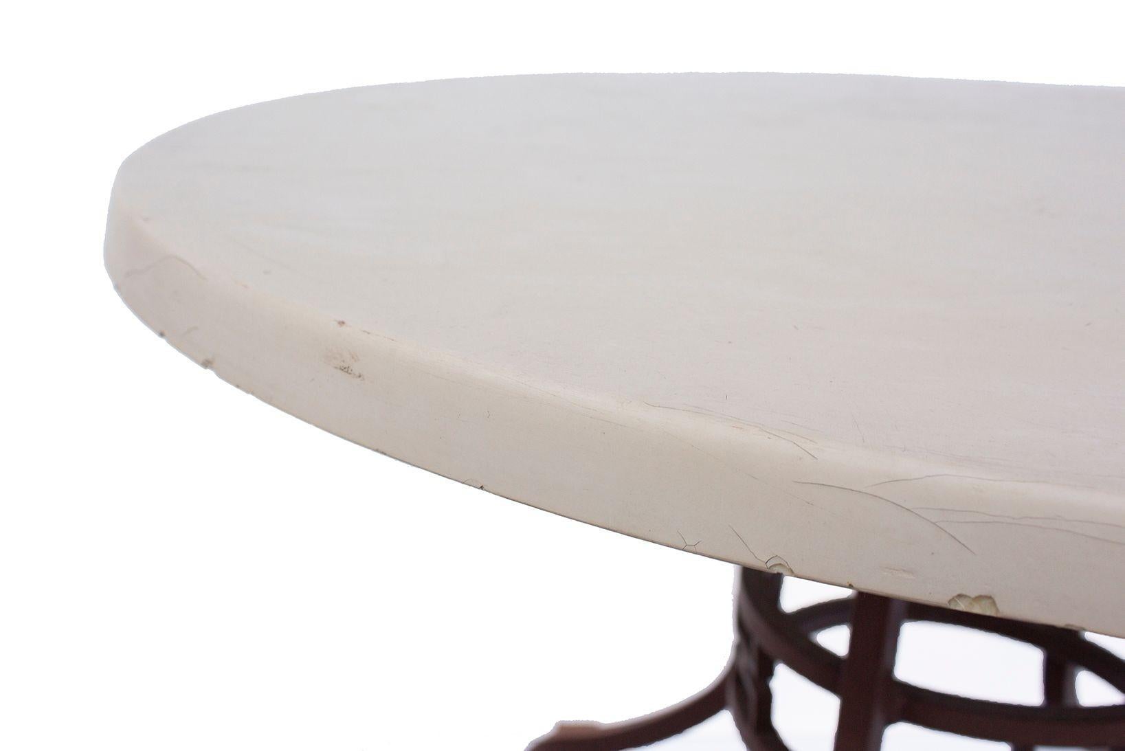 Mid-20th Century Round Patio Table with Fiberglass Top after Brown-Jordan For Sale