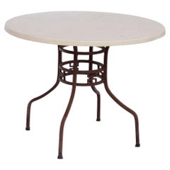 Used Round Patio Table with Fiberglass Top after Brown-Jordan