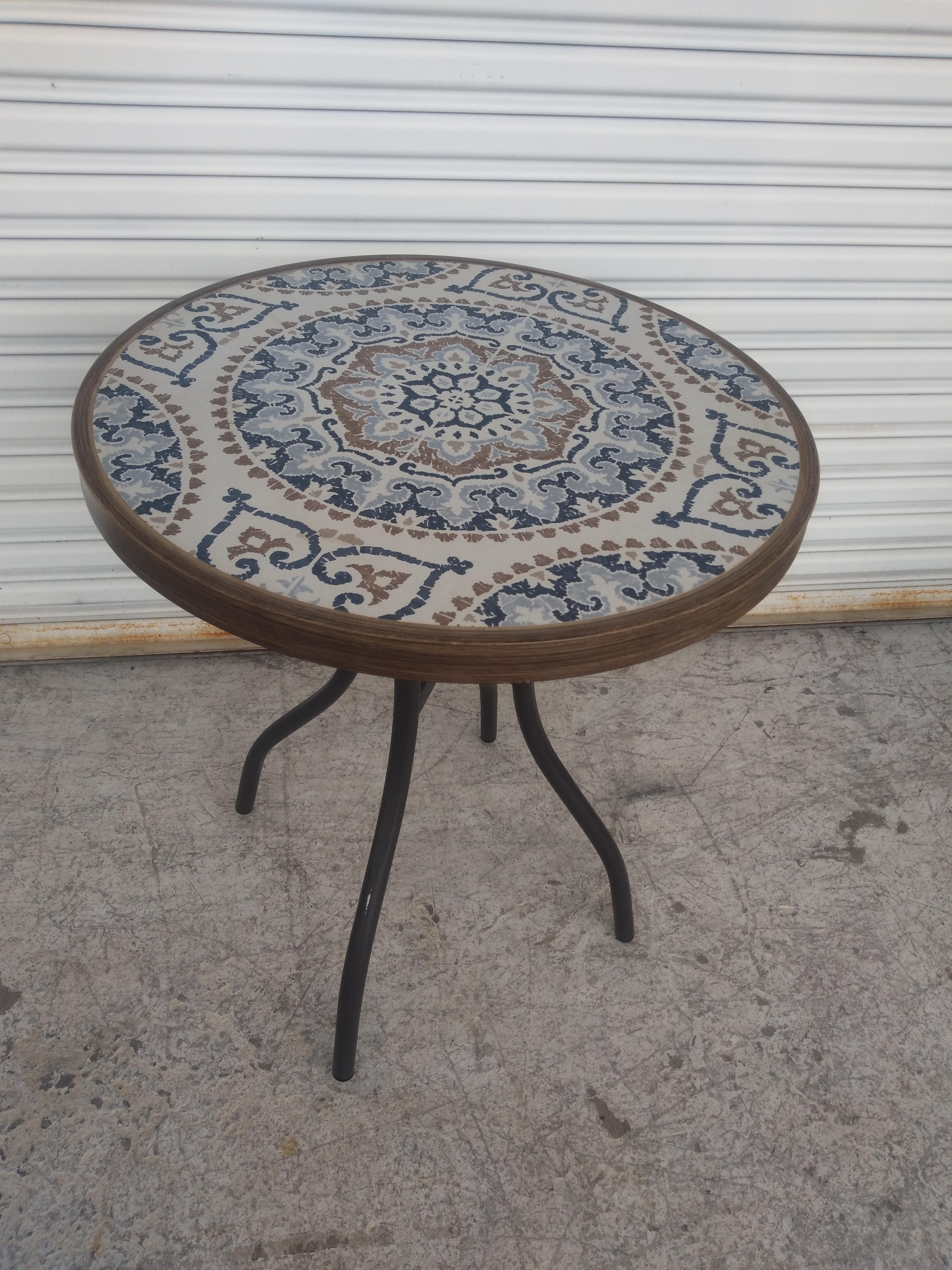Metal Round Patio Tile Top Pedestal Table by Stylewell
