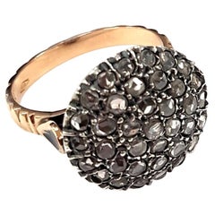 21st Century 9 Karat Rose Gold and Diamond Round Cesellato Cocktail Ring