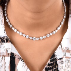 Pera redonda 29,08Ct SI/H Diamante natural Collar de novia Joyas de oro blanco de 18k