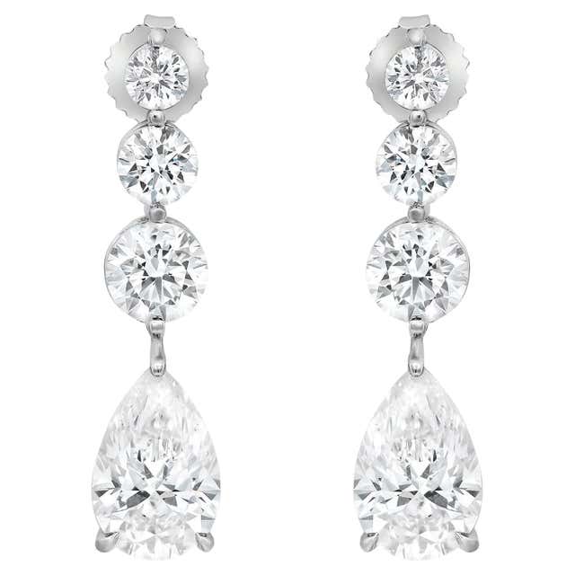 Emerald Cut Lab Grown Diamond Hoop Earrings 14K White Gold 7.76Cttw For ...