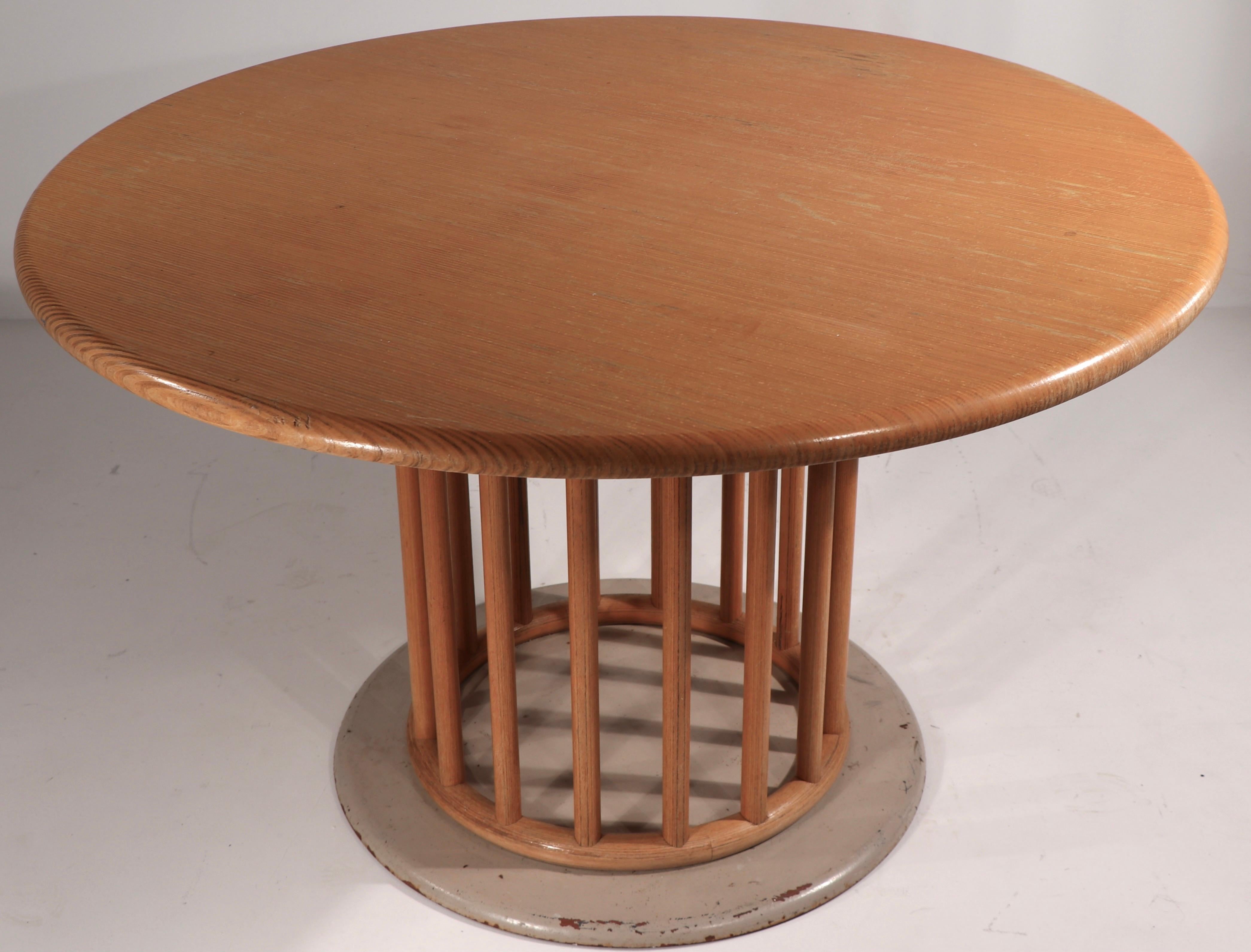 German Round Pedestal Dining Table by Helmut Lubke