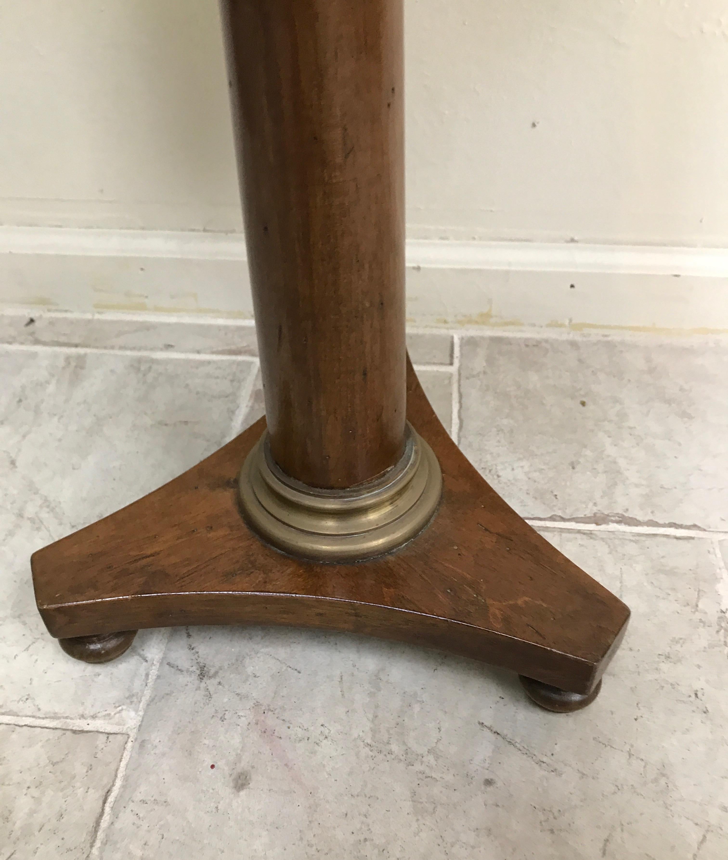 French Round Pedestal Marble Top Drinks Table