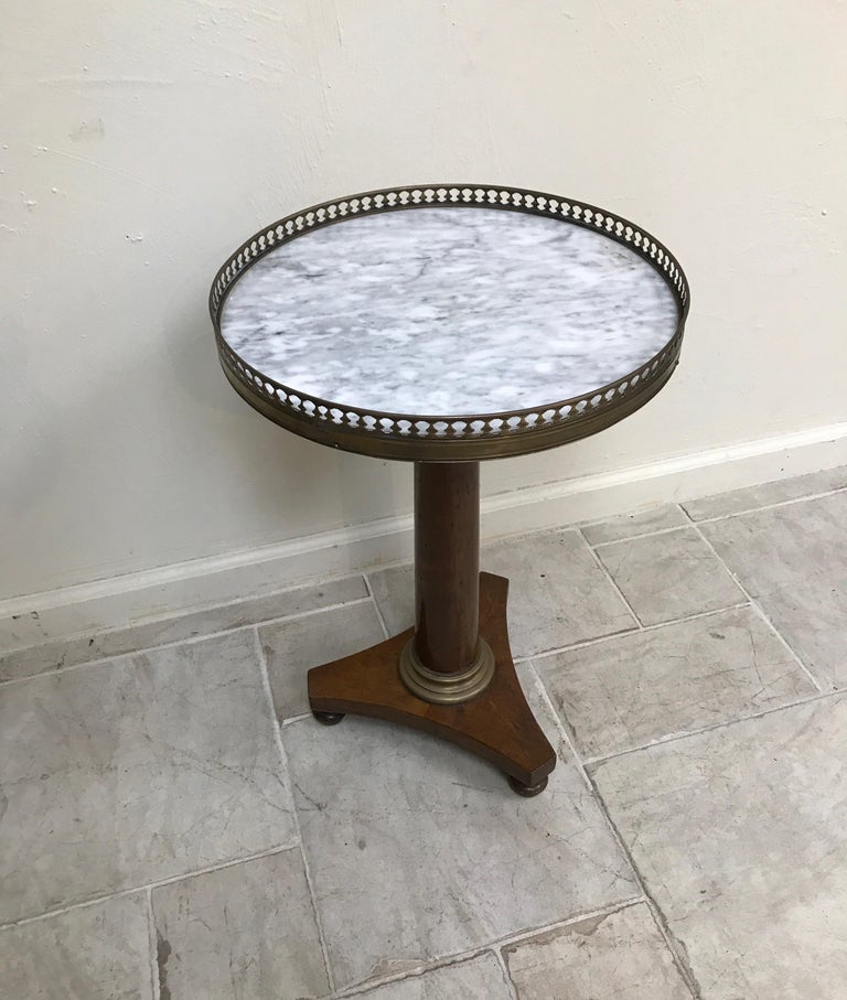 Round Pedestal Marble Top Drinks Table at 1stDibs