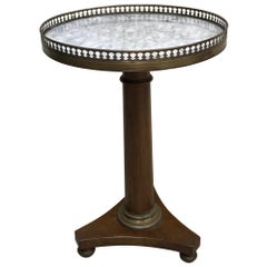 Round Pedestal Marble Top Drinks Table
