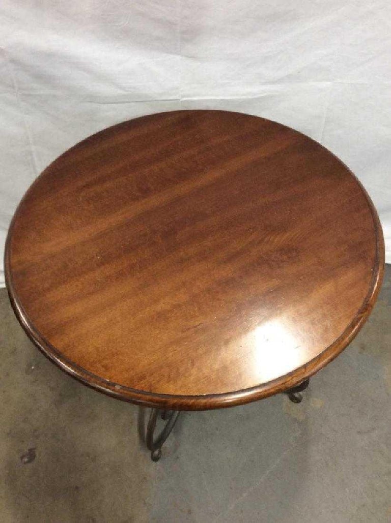 Round Pedestal Metal Base Side Table For Sale at 1stDibs metal