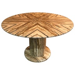 Round Pedestal Onyx Marble Table