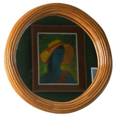Round Rattan Wall Mounted Mirror