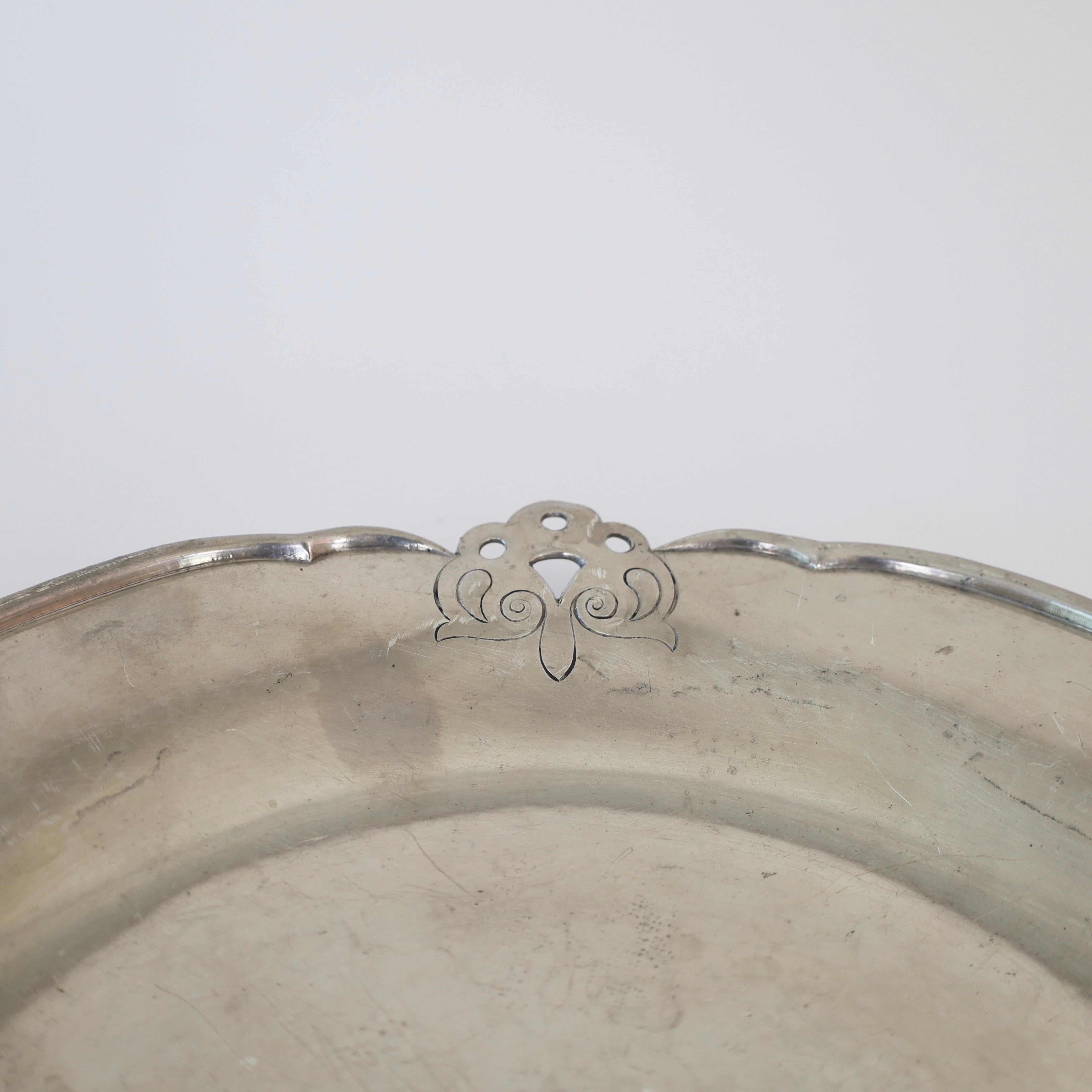 Round Pewter Dish by Just Andersen, 1920s, Denmark For Sale 1