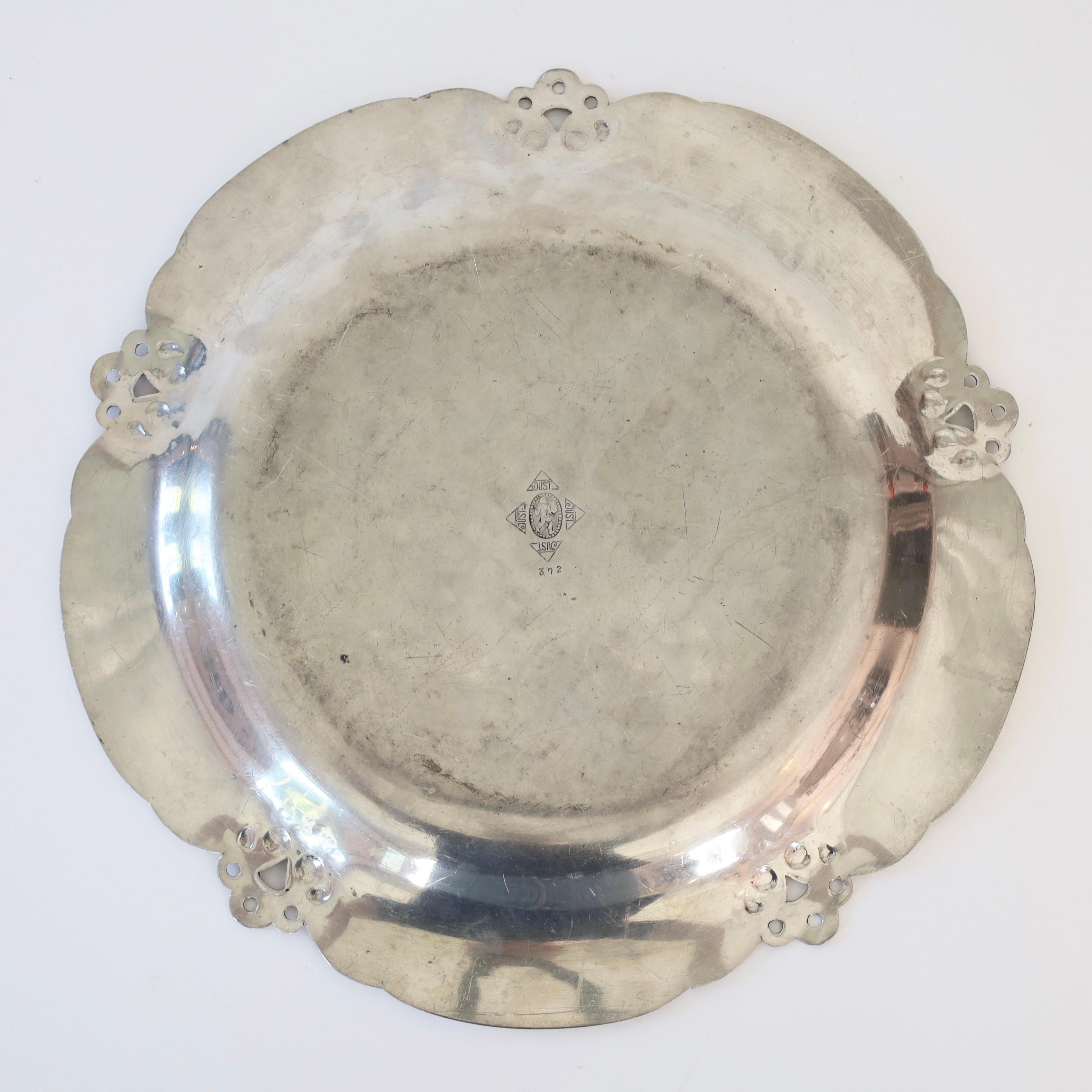 Round Pewter Dish by Just Andersen, 1920s, Denmark For Sale 3