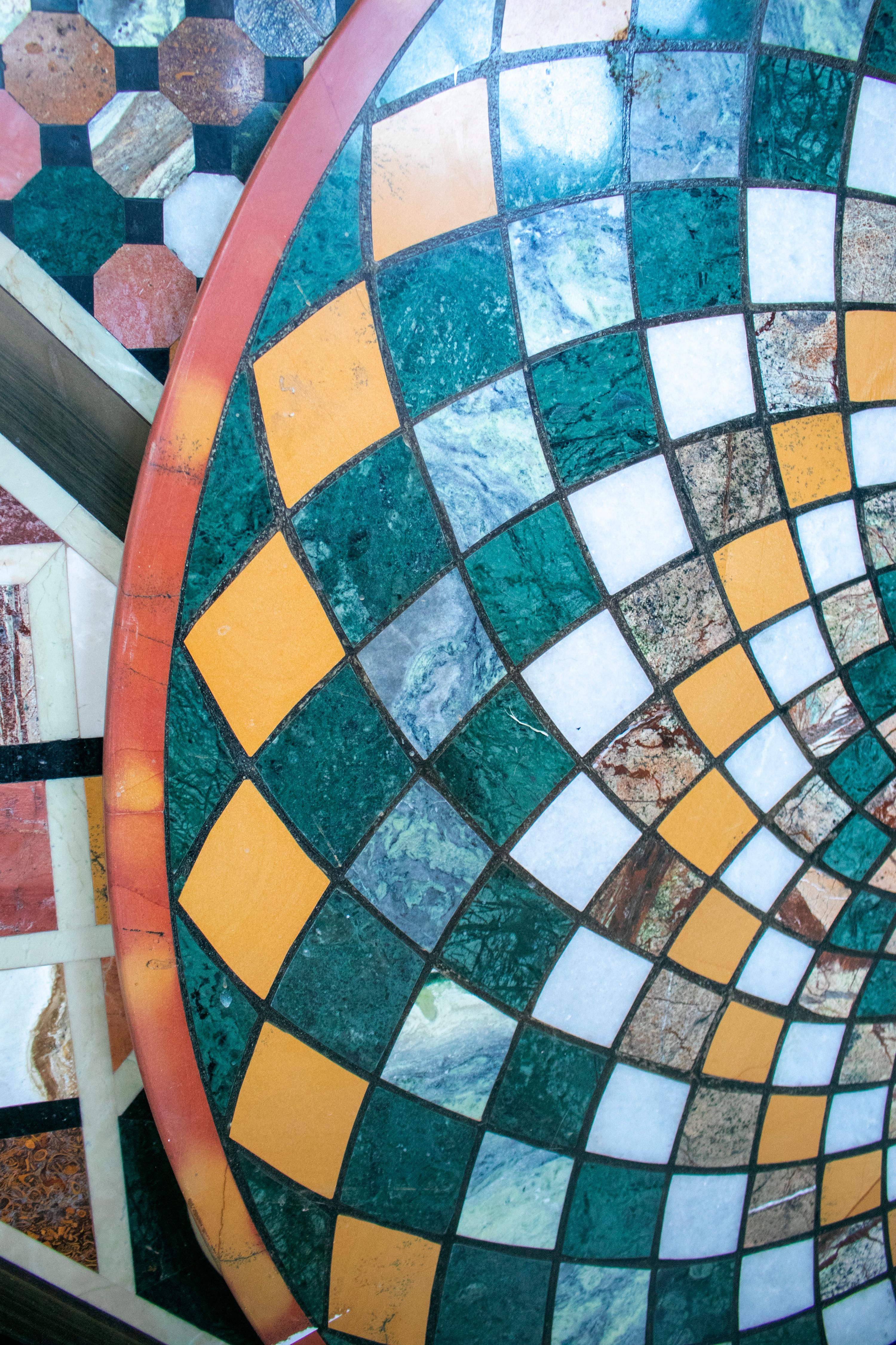 round mosaic table top