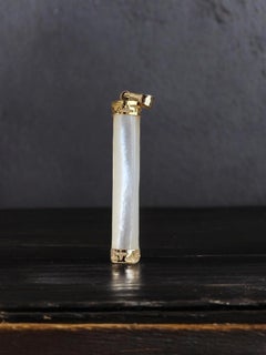 Round Pillar MOP (Mother of Pearl) Tube Pendant (with 14K Yellow Gold)