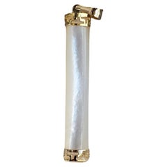 Round Pillar MOP (Mother of Pearl) Tube Pendant (with 14K Yellow Gold)