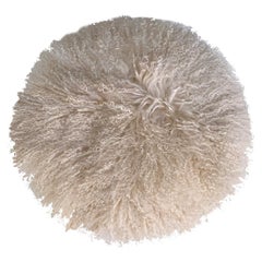 Round Pillow - 20" Latte Mongolian Fur