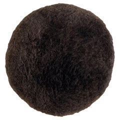 Round Pillow New Zealand Lambskin - 14" Brown Chestnut