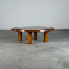 Table basse ronde en pin, Charlotte Perriand pour Les Arcs Design, France, années 1960