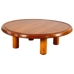 Round Pine Coffee Table, Charlotte Perriand for Les Arcs, France, 1960s