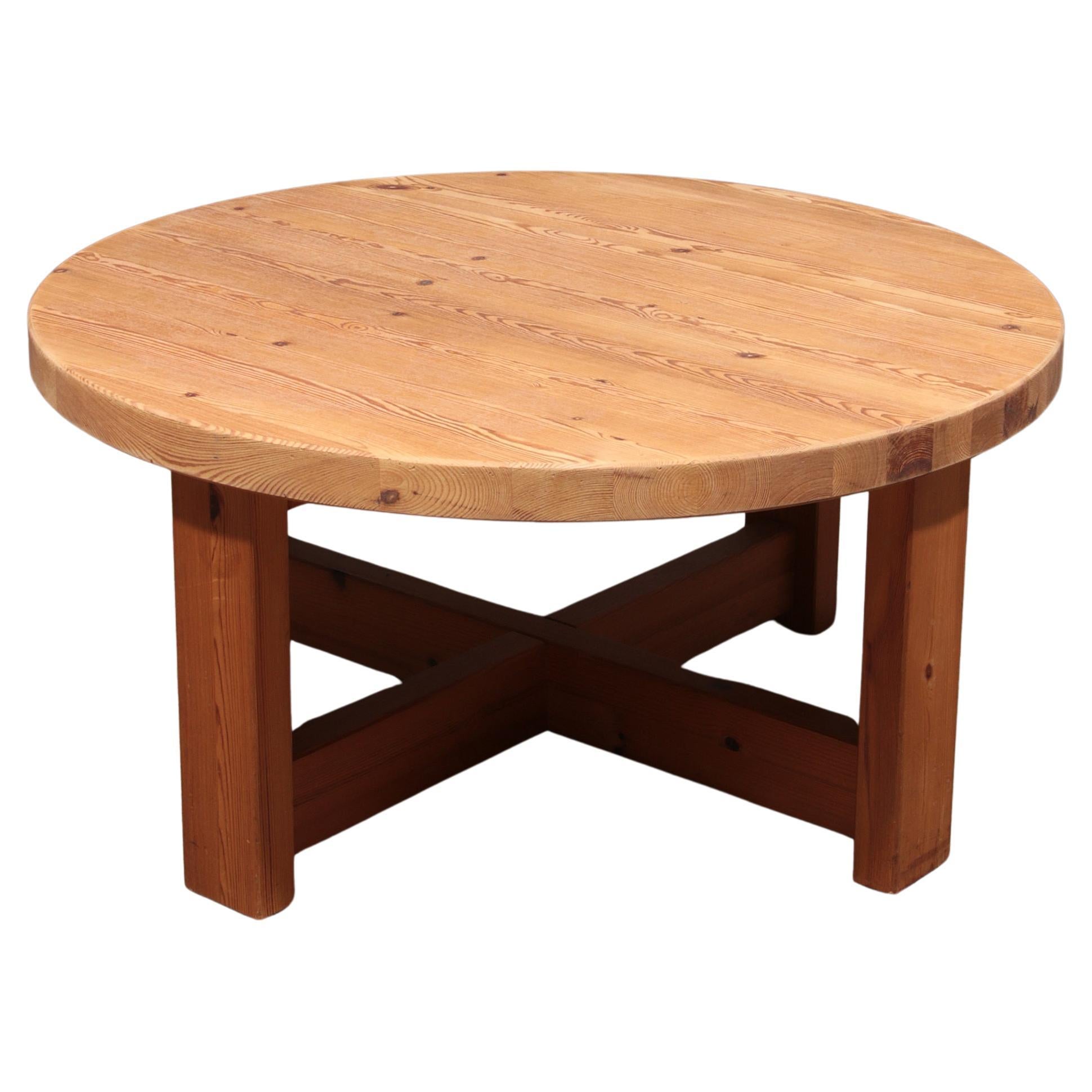 Table basse ronde scandinave 1970