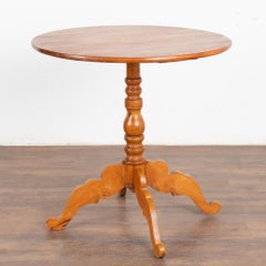 Round Pine Pedestal Side Table, Sweden circa 1890