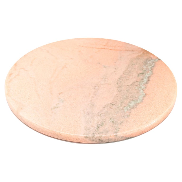 Handmade Rounded Pink Portugal Marble Cheese Plate For Sale