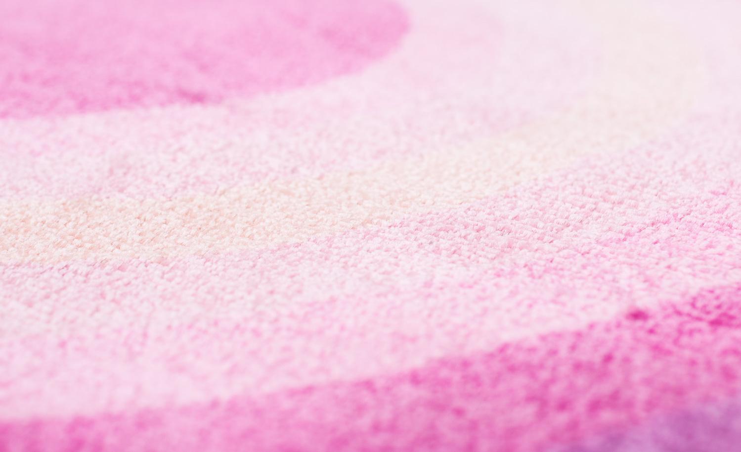 XXI secolo e contemporaneo Tappeto rotondo rosa pop in seta e lana Cher Bullseye di Joseph Carini in vendita