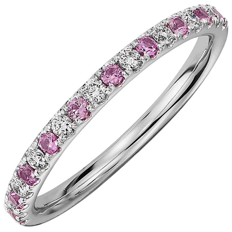 pink sapphire eternity bands