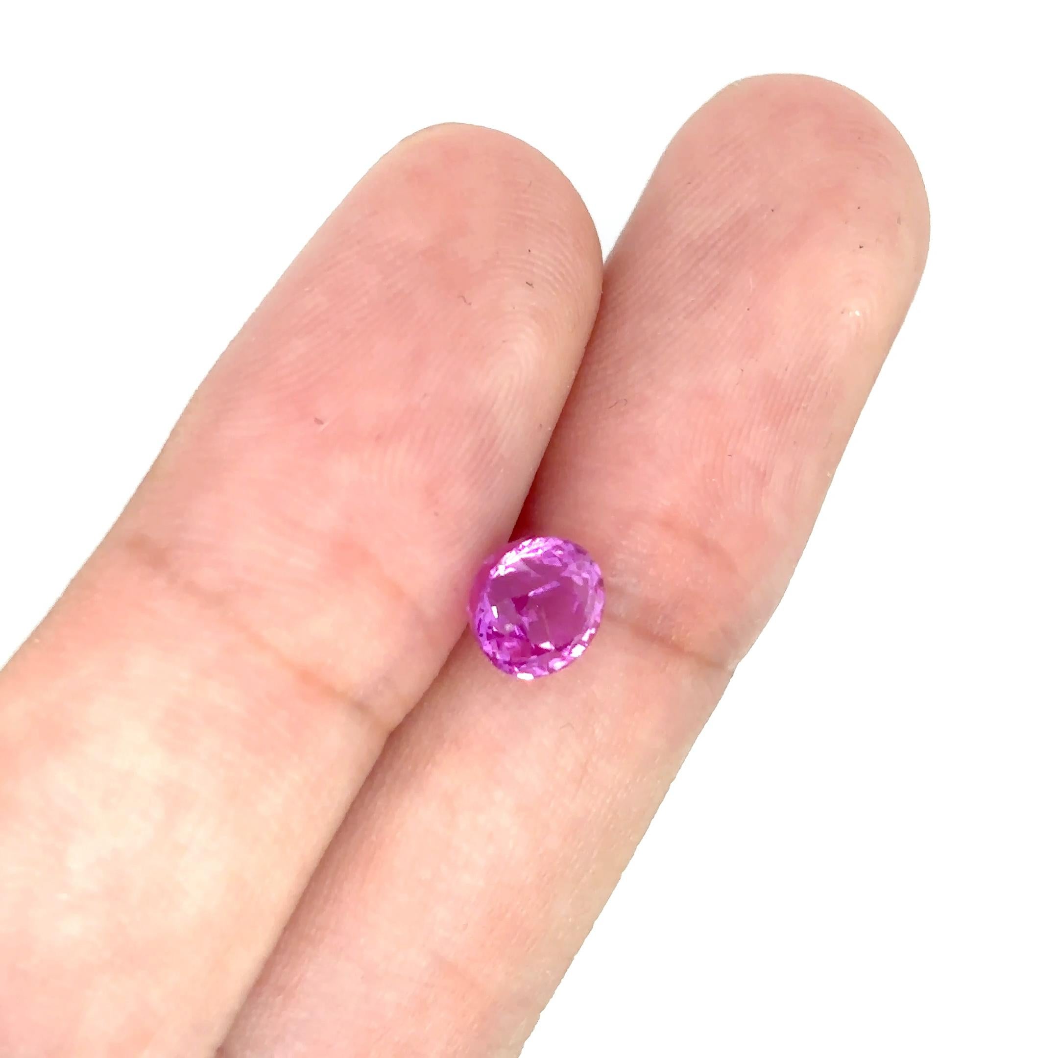 Saphir rose rond Cts 1.93 en vente 5