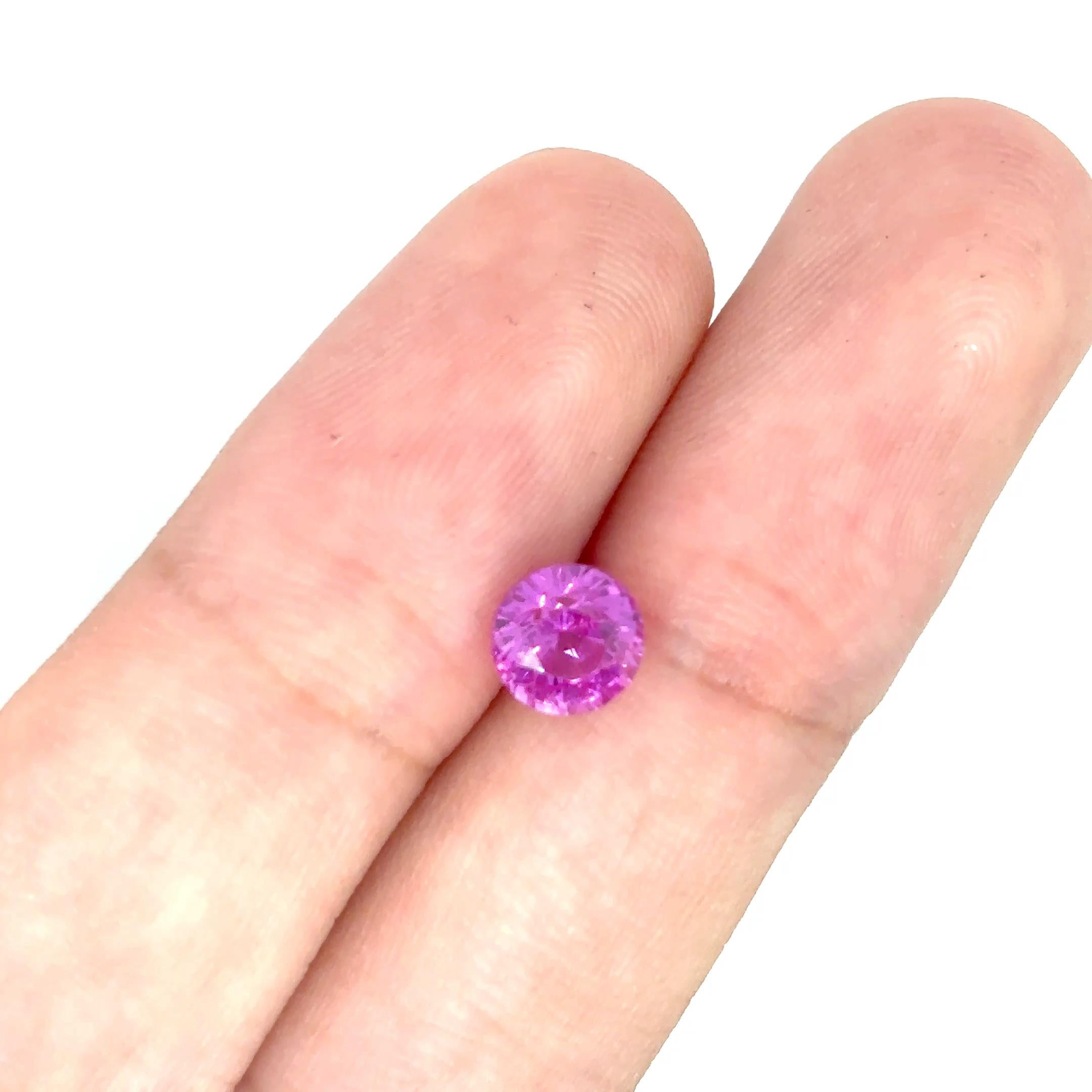 Saphir rose rond Cts 1.93 en vente 6