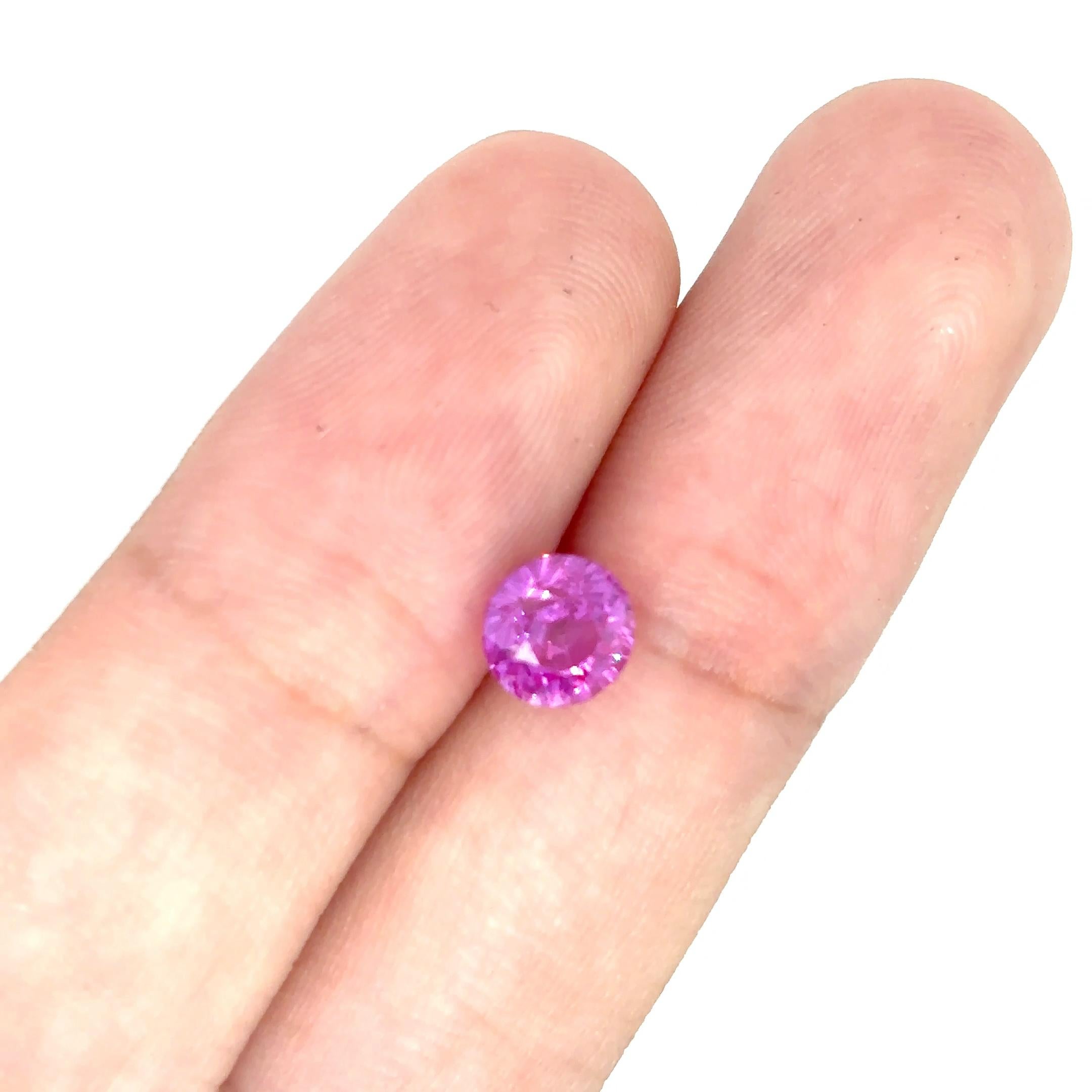 Saphir rose rond Cts 1.93 en vente 7
