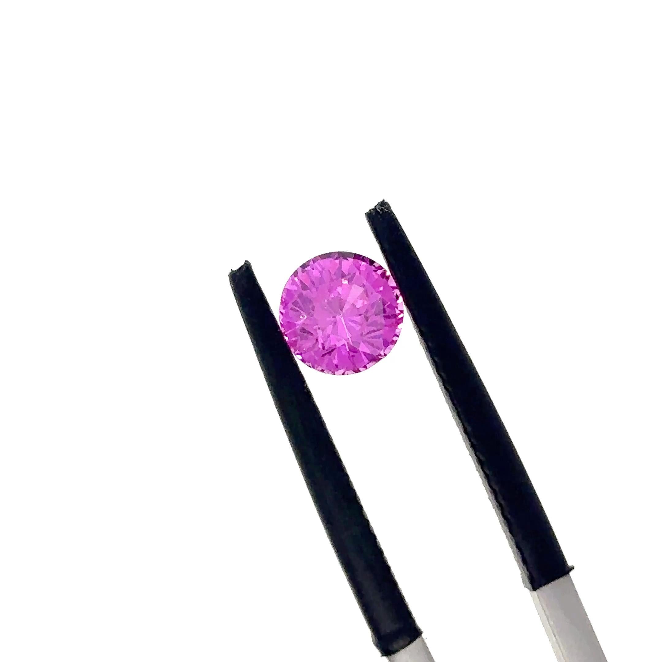 Saphir rose rond Cts 1.93 Unisexe en vente