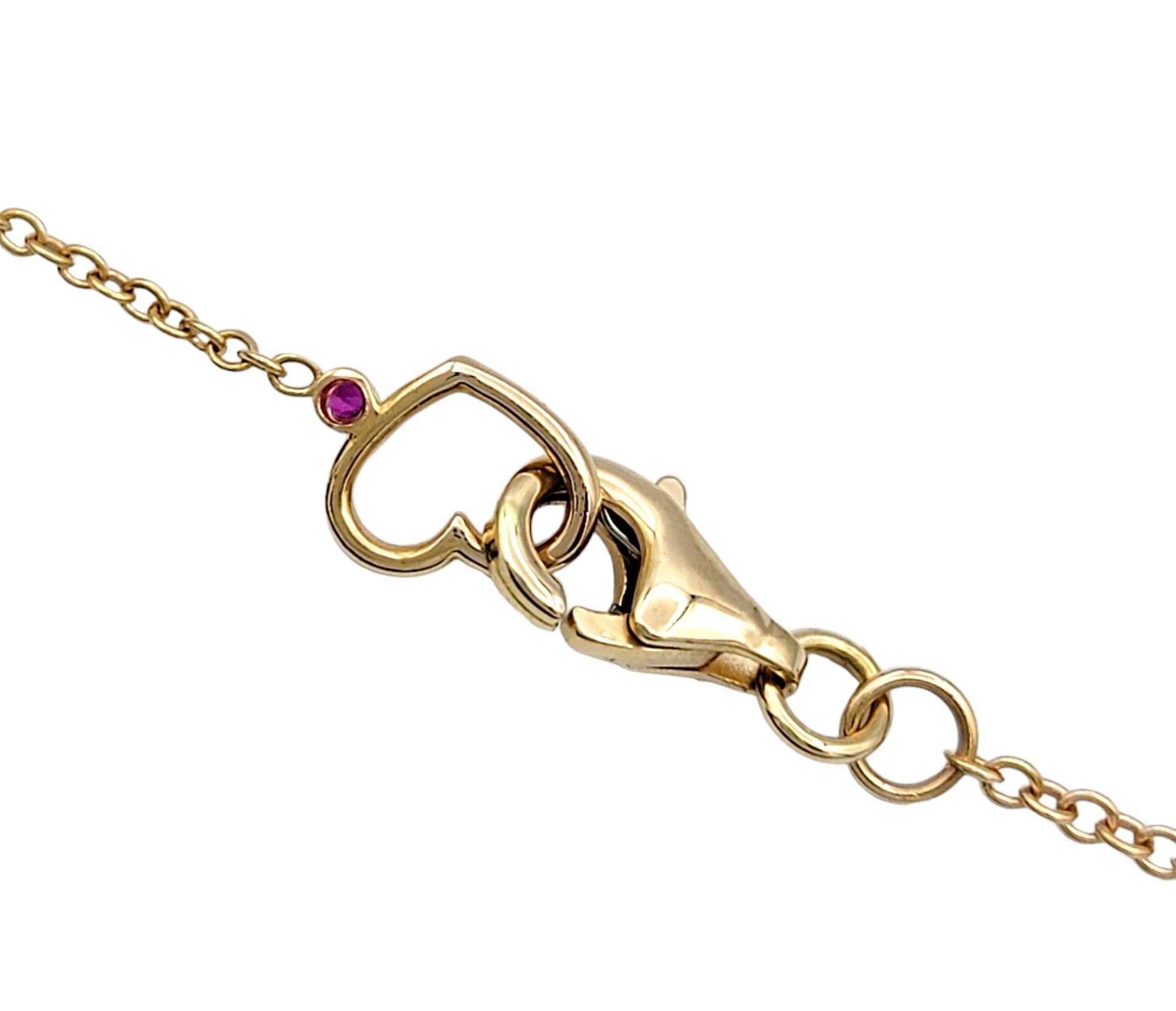 Collana con ciondolo a forma di quadrifoglio aperto con tormalina rosa rotonda in oro rosa 18 carati in vendita 4