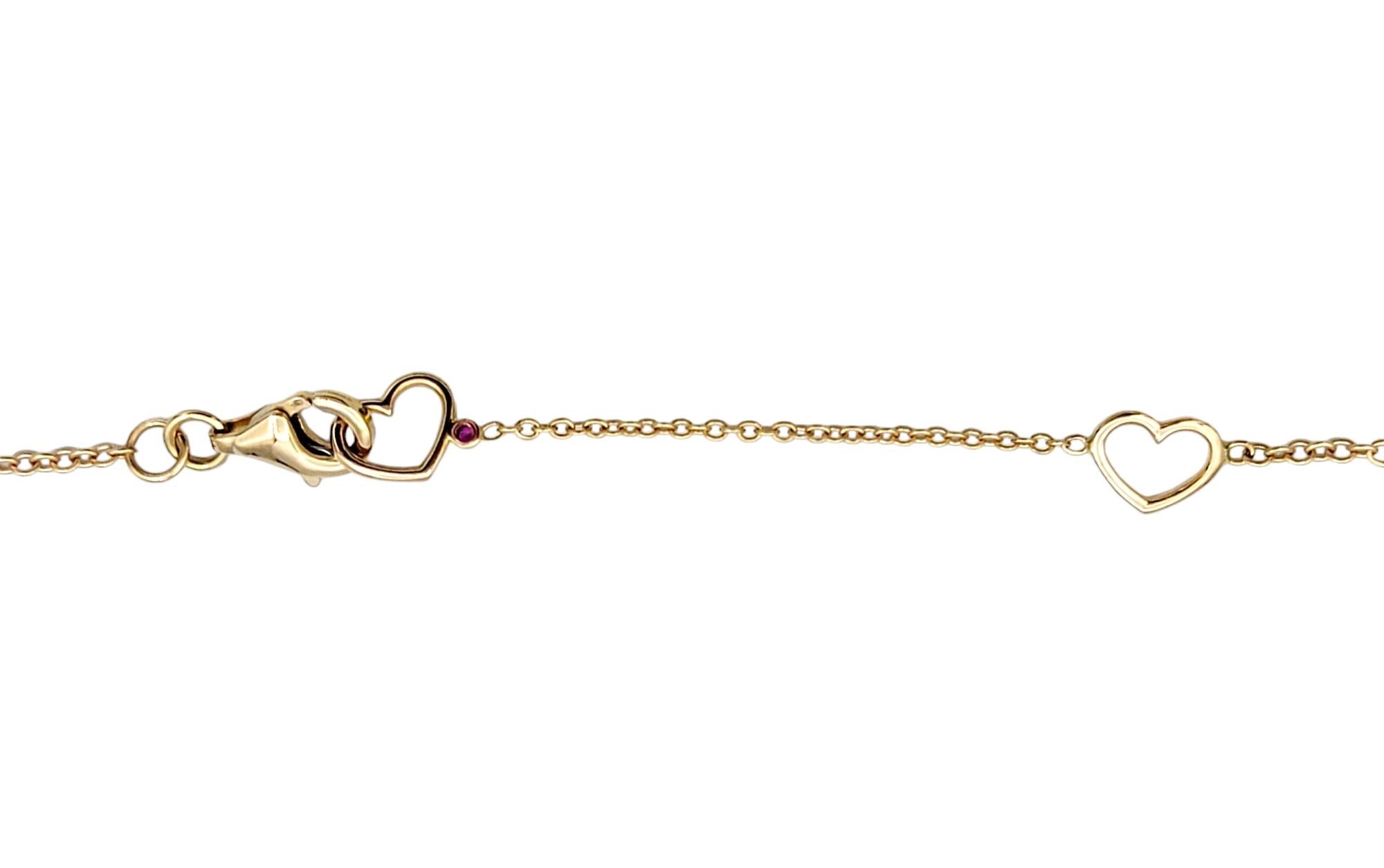 Collana con ciondolo a forma di quadrifoglio aperto con tormalina rosa rotonda in oro rosa 18 carati in vendita 2