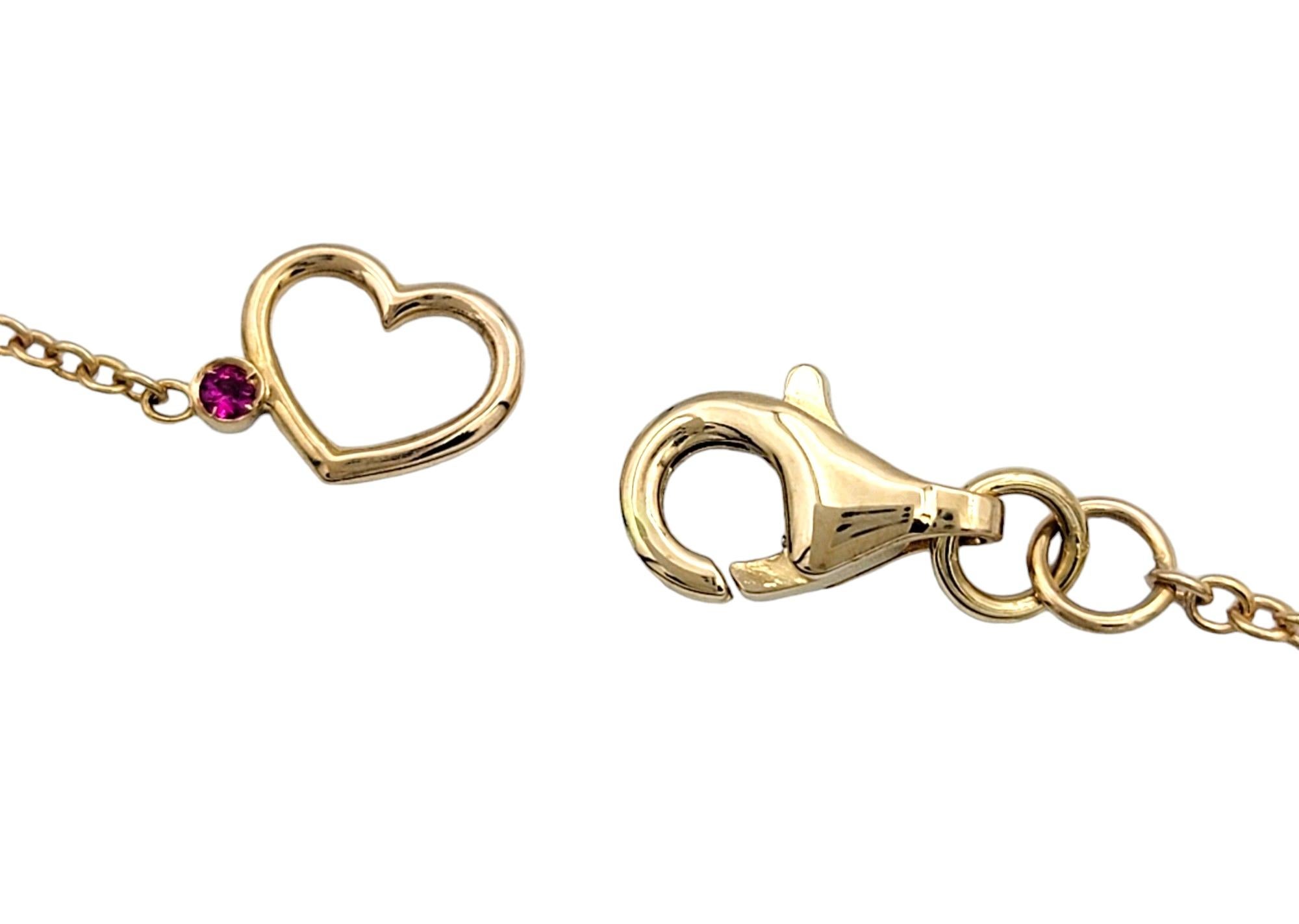 Collana con ciondolo a forma di quadrifoglio aperto con tormalina rosa rotonda in oro rosa 18 carati in vendita 3