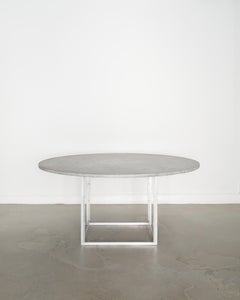 Round "PK54" Dining Table in Steel & Cipollini Marble by Poul Kjaerholm, 1960s