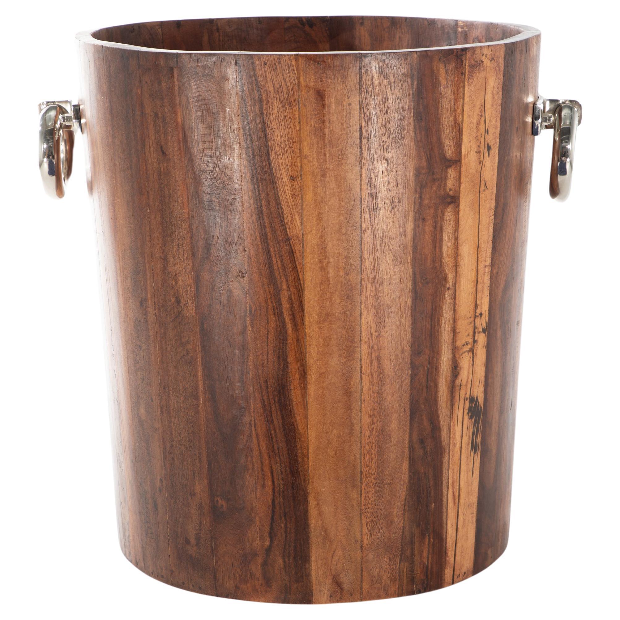 Round Planter with Metal Ring Handles