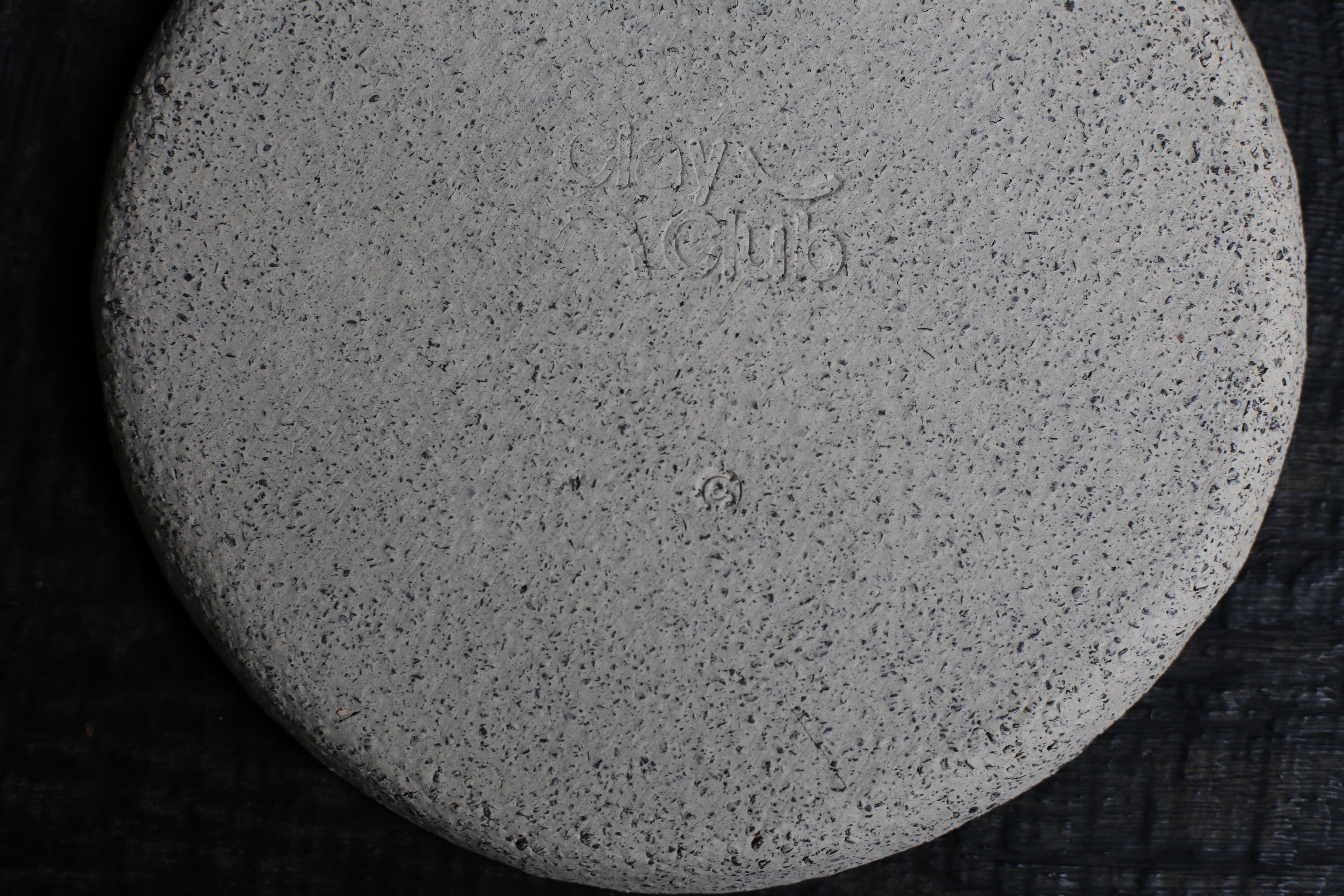 Belgian Round Plate in Stracciatella Clay and Soft Creamy Pink Glaze