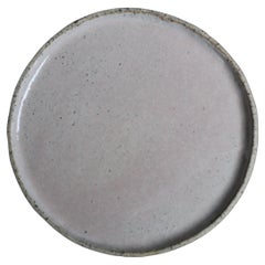 Round Plate in Stracciatella Clay and Soft Creamy Pink Glaze