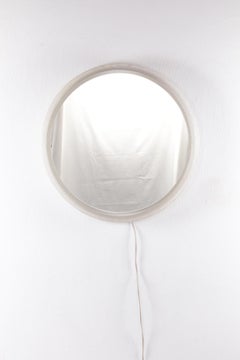 Round Plexiglass Bathroom Mirror by Hillebrand Large Model, 1960 Germany