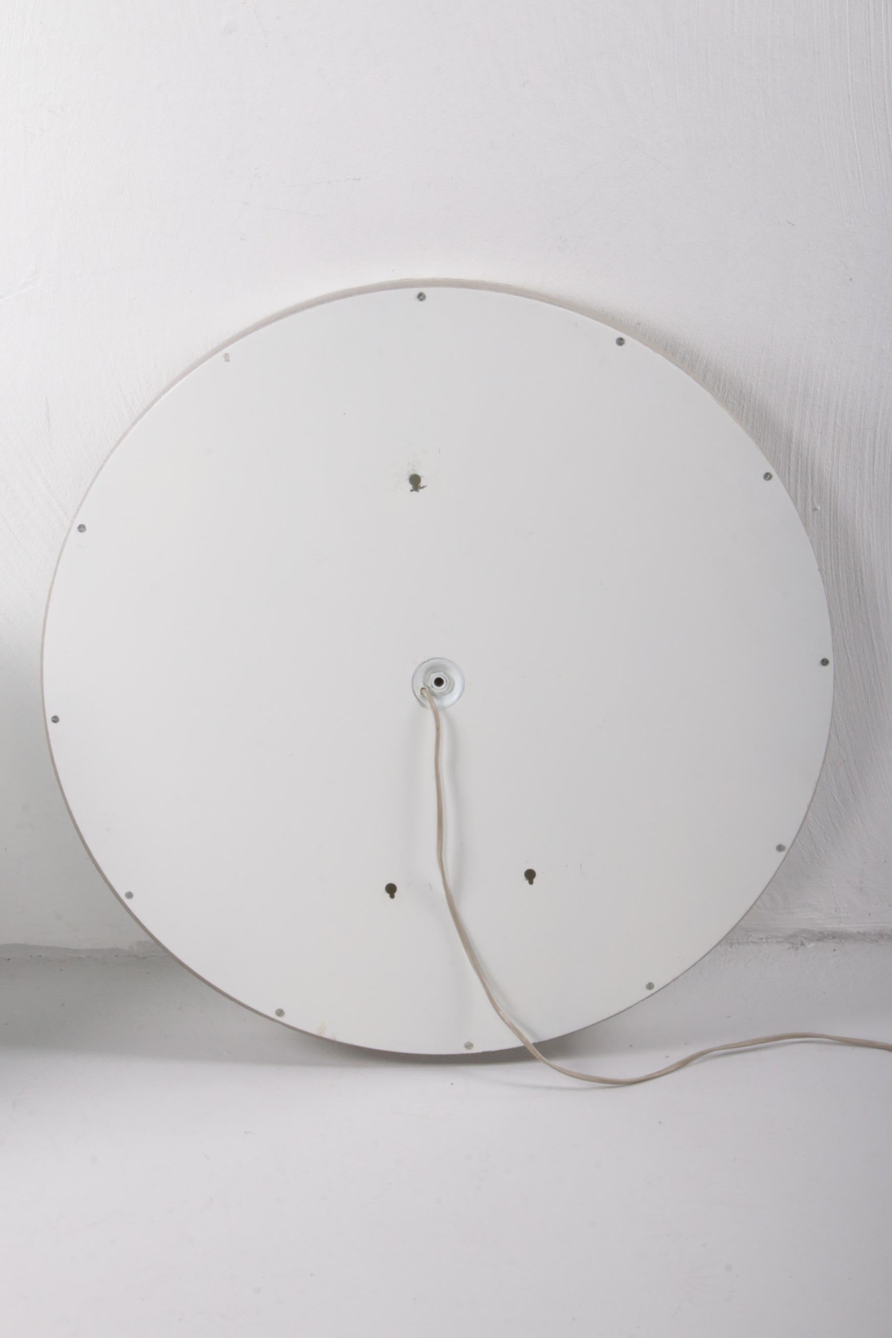 Round Plexiglass Bathroom Mirror by Hillebrand Large Model, 1960 Germany For Sale 1