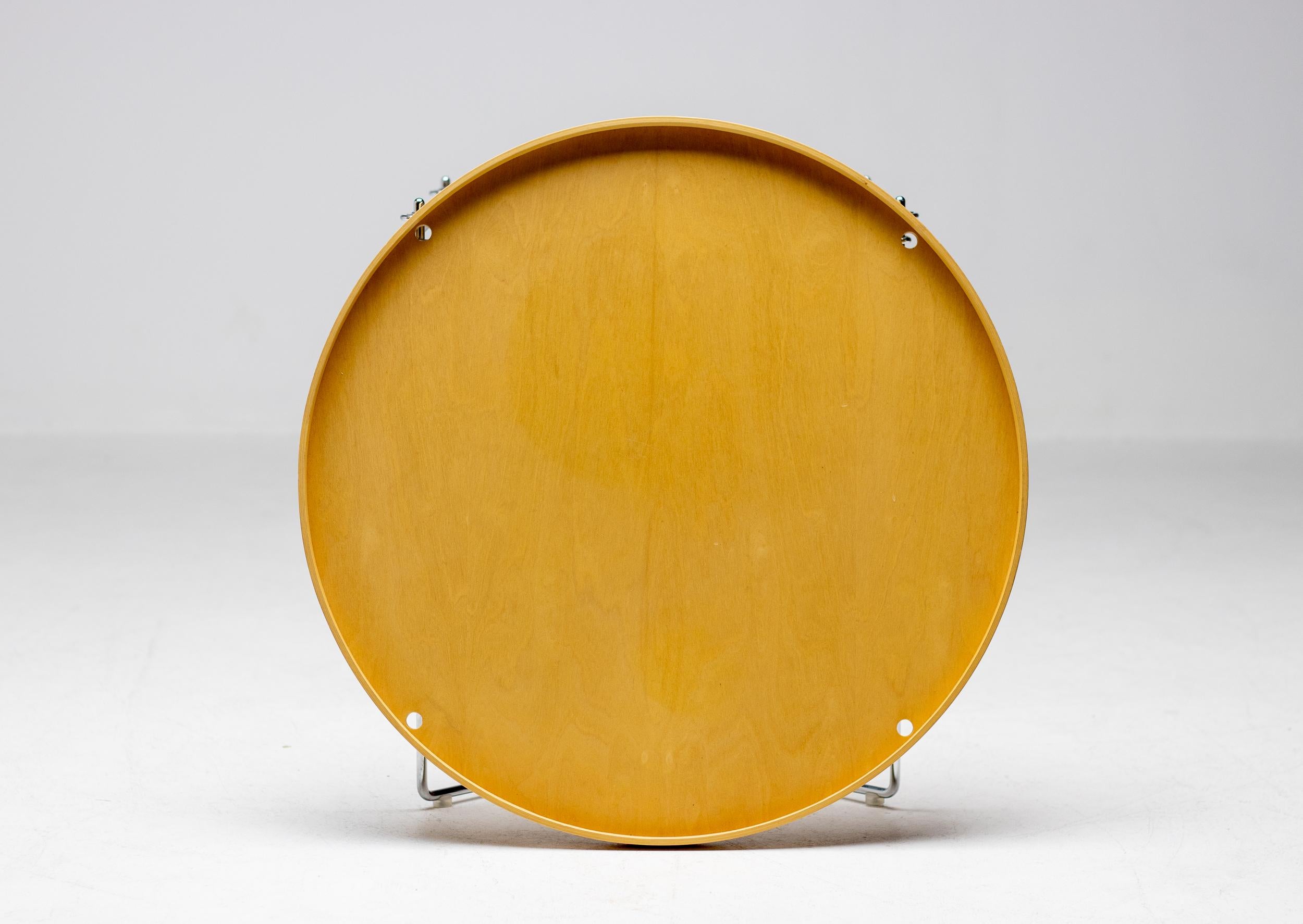 Mid-Century Modern Round Plywood Tray Table For Sale