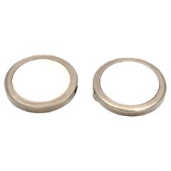 Runde polierte Manschettenknöpfe Edelstahl Achat Ø ca. 19 mm