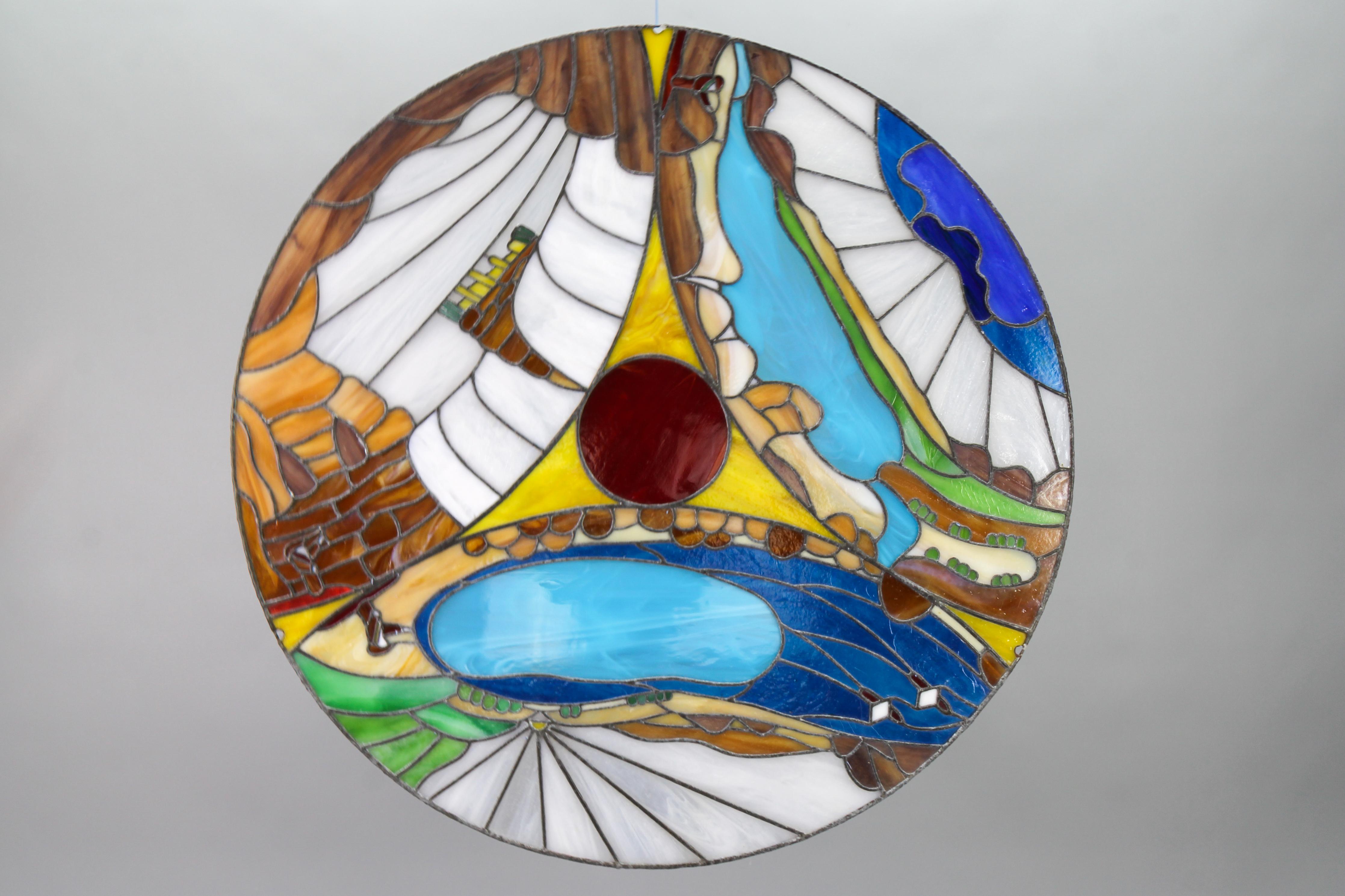 round stained glass window hangings