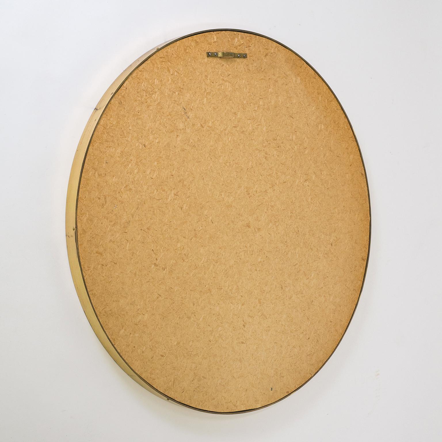 Round Profiled Brass Mirror, 1950s im Zustand „Gut“ in Vienna, AT