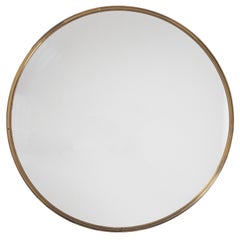Round Profiled Brass Mirror, 1950s