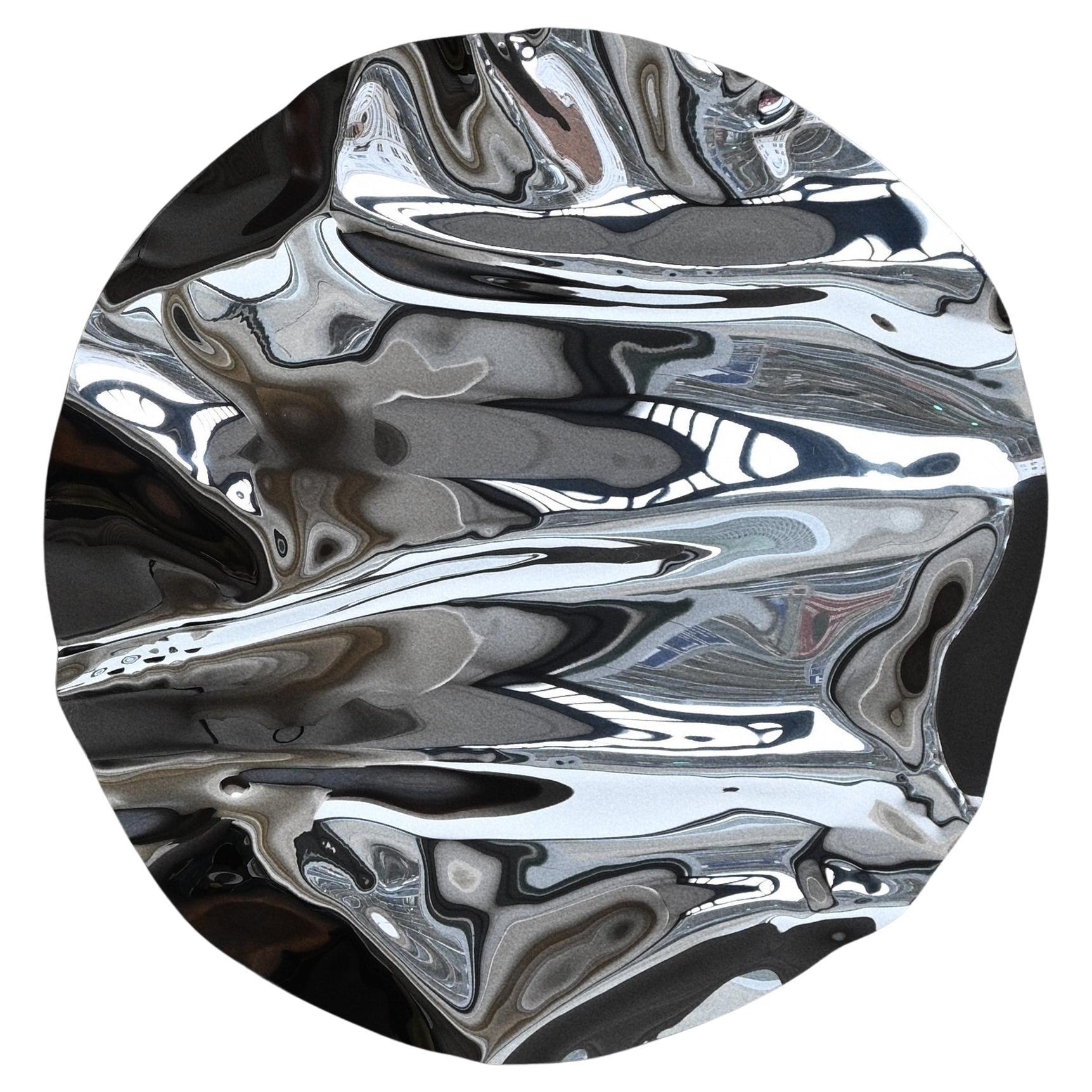 Runder psychedelischer Spiegel von Caia Leifsdotter im Angebot