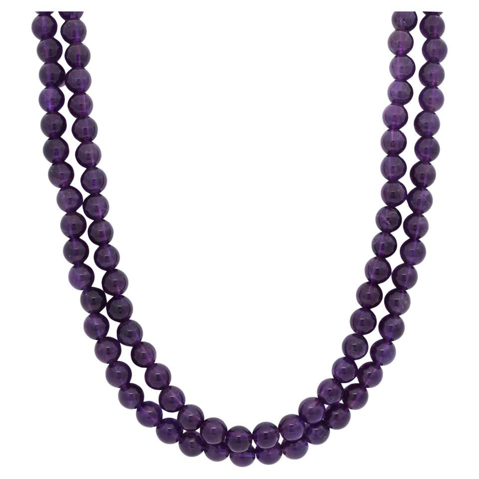 Purple Bead Necklaces - 163 For Sale on 1stDibs | purple beaded ...